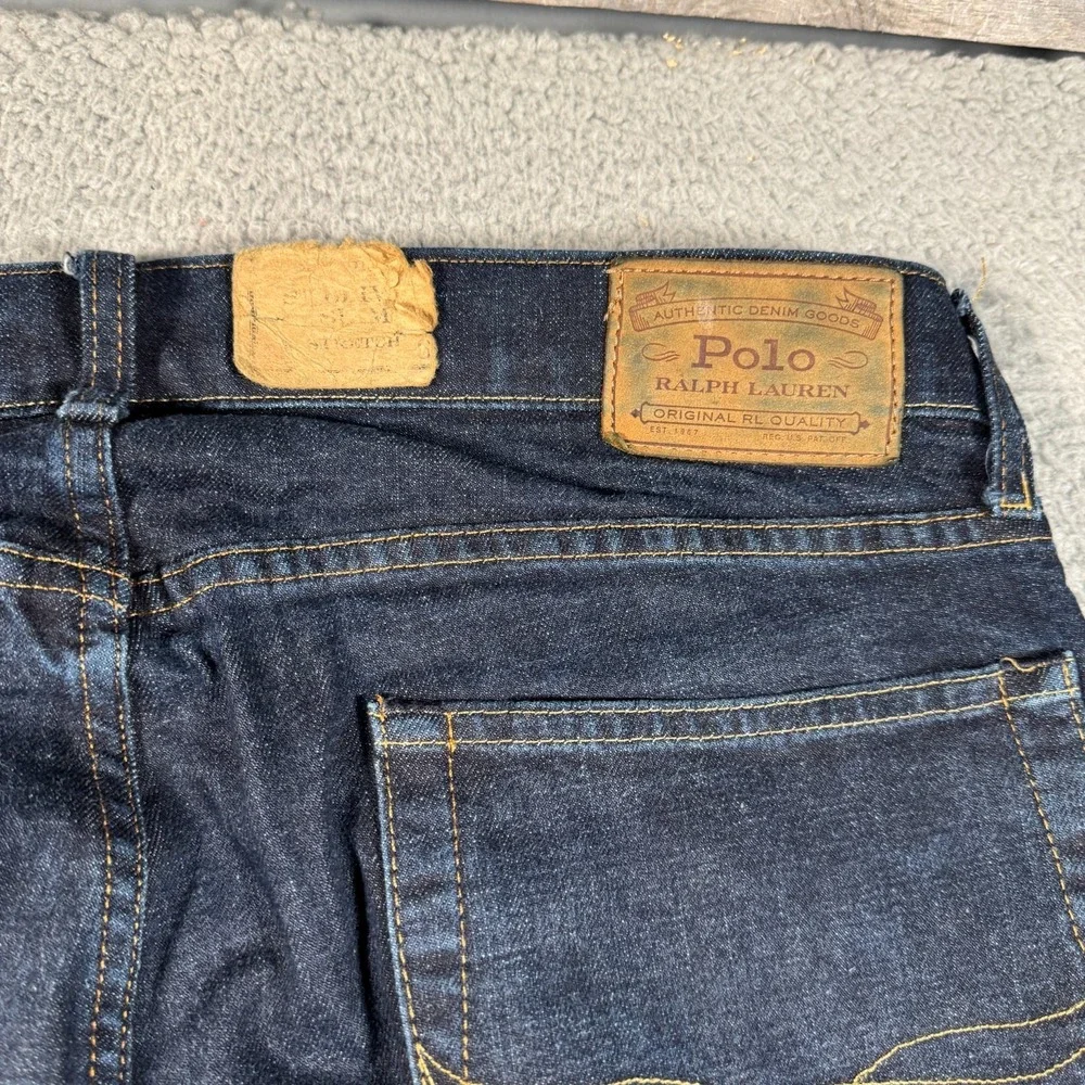 Polo Ralph Lauren Jeans Men 38x29 Blue Denim Straight Slim Stretch Sullivan‎ NWT